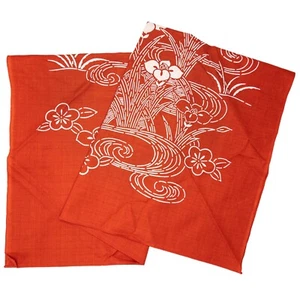 De Colección Lg Japonés Naranja Floral Shantung Algodón Furoshiki Roketsu Cera-Resistente: G - Imagen 1 de 4