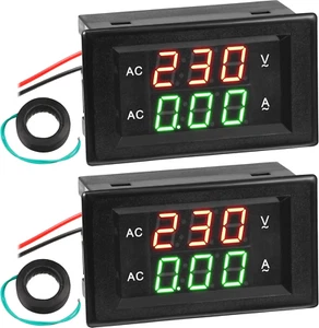 Volt Amp Meter 500V 200A Voltmeter Voltage and Current Meter Digital Dual Displa - Picture 1 of 12