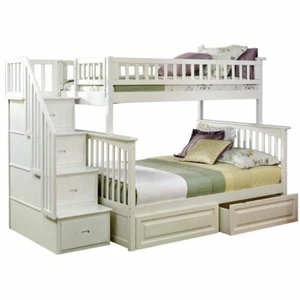 Leo & Lacey Twin Over Full Staircase Storage Bunk Bed - Picture 1 of 4