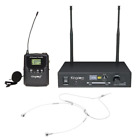 Kingdom Wireless Microphone System with Belt Pack Lapel Mic and Dual EarWorn Mic