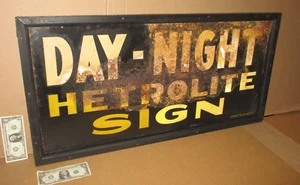 HETROLITE Highway Sign RARE ORIGINAL To Reflect Car Truck Motorcyce Lights 8 lbs - Picture 1 of 17
