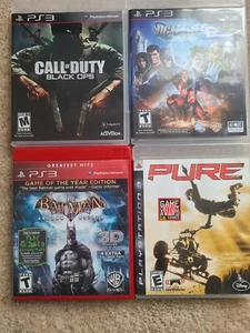 PS3 Lot of 4 Pure, Call of Duty, Batman, DCUniverse 3 of 4 have manuals  - Picture 1 of 7