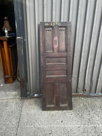 vintage c1880 paneled quartersawn oak pantry/cabinet door 63 3/8” x 22” w x 1.5” Cover