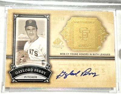 2005 UD Legendary Cuts Gaylord Perry Autograph Auto 5/10 Cy Young Both Leagues - Image 1 of 2