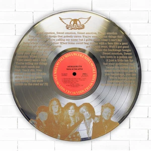 Aerosmith - Sweet Emotion laser etched silver LP record wallart M4 - Picture 1 of 3