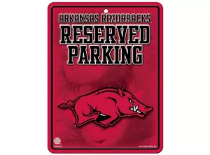ARKANSAS RAZORBACKS 8.5"x11" METAL RESERVED PARKING SIGN RICO INDUSTRIES - Picture 1 of 1