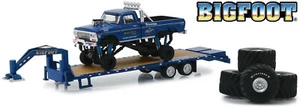 Ford F250 MONSTER TRUCK 1974 + GOOSENECK TRAILER, Greenlight 1:64 - Picture 1 of 5