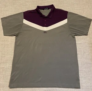 Travis Mathew Polo Shirt Men Extra Large Purple Gray  Pima Cotton Golf Casual - Picture 1 of 8