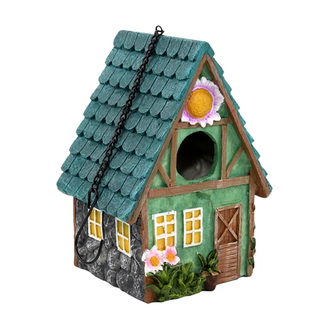 Bird House Decorative Cute Cage for Bird  Resin Bird House H4J0 Cover