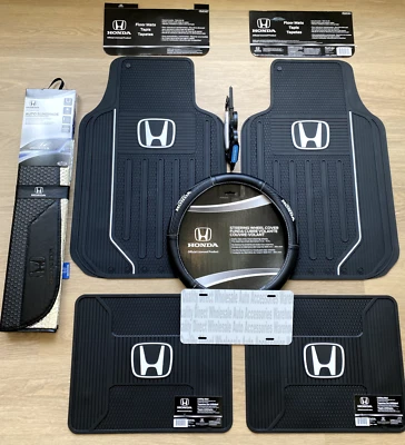 ⭐️⭐️⭐️⭐️⭐️  HONDA 6 PIECE SET Floor Mats Sun Shade Steering Wheel Cover 🚚💨🆓 - Image 1 of 4