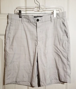 Chaps Golf Shorts 78 beige light grey Plaid Size 32 - Picture 1 of 10