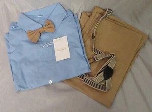 Sangtree Boys Suit Set with Detachable Suspenders Size 6-7 Years - NEW - Picture 1 of 7