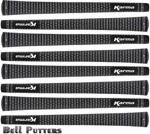 Eight (8) Karma Velvet Standard Black/White Golf Grips-Mens/Men's Grip-48 grams - Picture 1 of 2