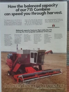 International Harvester  Balanced Capacity 715 Combine Magazine Advertisement - Picture 1 of 1