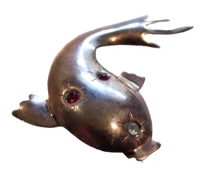 FISH VINTAGE 14K Rose COLOR BROOCH - Picture 1 of 6