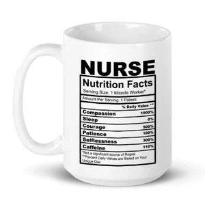 Tazza da caffè Nurse Valori Nutrizionali Regalo Divertente Vita Infermieristica per RN, OT, ICU Infermiera - Foto 1 di 5