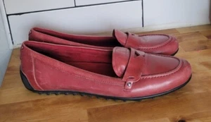 Rockport Adiprene by Adidas Halbschuhe Schuhe rot Leder Mokassinnaht Damen 9 M - Bild 1 von 5