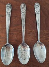 3 U.S. Presidents Souvenir Spoons: Kennedy, Washington, Adams Rogers plate IS