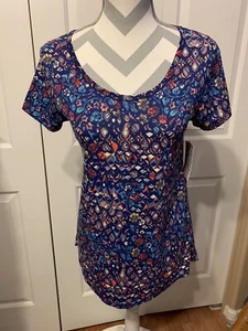 Top classico T multicolore floreale versatile elasticizzato comodo nuovo con etichette casualcore taglia XS - Foto 1 di 6