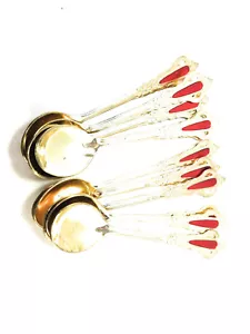 Set of 12 Embellished Spoons for Turkish Coffee or Espresso Gold with Red Design - Picture 1 of 3