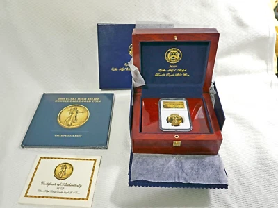 2009 $20 ULTRA HIGH RELIEF DOUBLE EAGLE GOLD COIN MS69 PL W MINT BOX COA & BOOK+ - Image 1 of 4