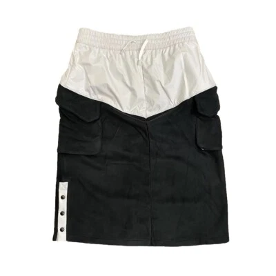 Nike Sporty Black & White Fleece Snap Button Skirt Youth sz XL Knee Length - Image 1 of 4