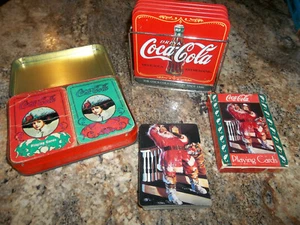 Set of 4 Coca-Cola Coasters (With Holder), Coca Cola Playing Cards, 3 Decks - Picture 1 of 10