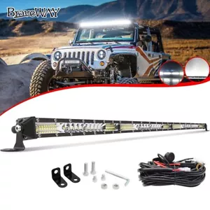 For JEEP Wrangler JK JL 30'' Single Row LED Light Bar Slim Combo Driving OffRoad - Picture 1 of 12