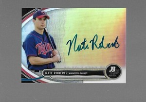 Twins⚾  Nate Roberts, Bowman Platinum, Prospects, Auto