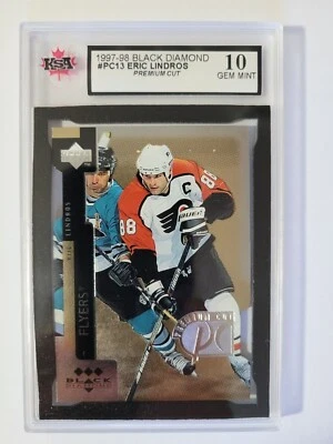 Eric Lindros 1997-98 TRIPLE Black Diamond Die Cut Hockey Card KSA Graded 10!!! - Image 1 of 2