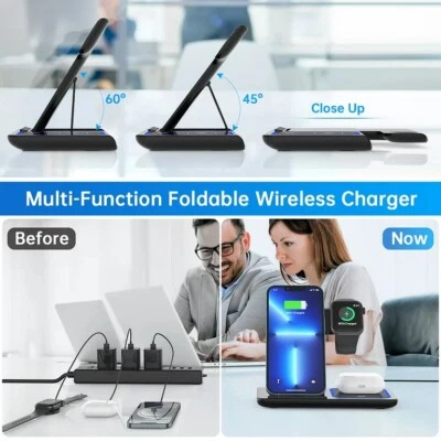 3 In 1 Wireless Charger, 18W Fast Charging Station For iPhone, i watch, AirPod - Image 1 of 3
