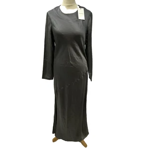 Autograph Grey Satin Feel Bias Cut Maxi Dress Size 12 RRP £99.00 W10 - Picture 1 of 13