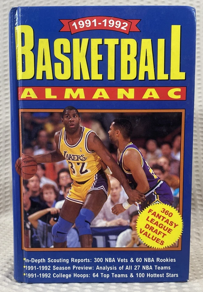 1991-1992 Basketball Almanac Magic Johnson HC Hard Cover NBA & College Hoops - Image 1 of 4