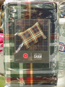 Martha Stewart Collection Midcentury Plaid Flannel One Standard Sham Neu - Bild 1 von 4