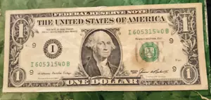 1985 Series GEORGE WASHINGTON ONE DOLLAR US BILL $1/ I Minneapolis, Minnesota - Picture 1 of 5