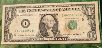 1985 Series GEORGE WASHINGTON ONE DOLLAR US BILL $1/ I Minneapolis, Minnesota - Image 1 of 4