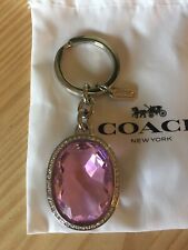 NEW COACH Large Pink Jewel w/ Pave Rhinestones ~ Key Chain ~ Key Fob ~ Bag Charm