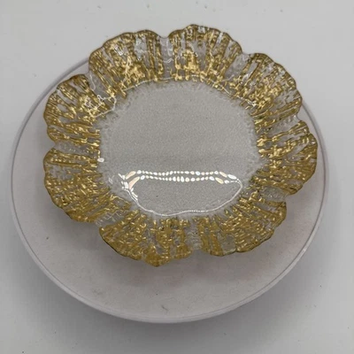 Plato de caramelo Vietri Rudolph Glass Gold Brushstroke Foto 1 de 3