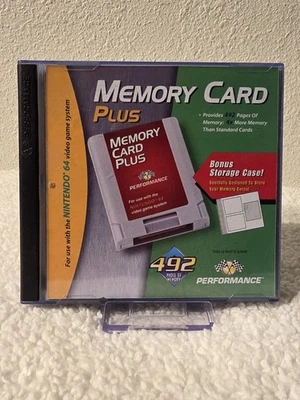 Performance Memory Card Plus  Nintendo N64 492 Pages of Memory With Case INSERTS - Image 1 of 4