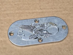 HARLEY DAVIDSON SHOVELHEAD CHROME EAGLE LIVE TO RIDE INSPECTION COVER - Bild 1 von 3
