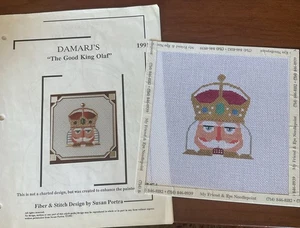 Guter König Olaf Nadelspitze Leinwand Vintage handbemalt Damarj Portra Führer - Bild 1 von 5