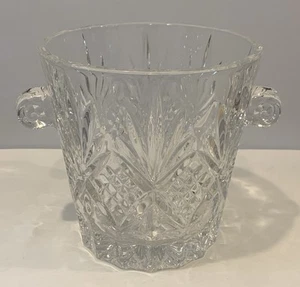Godinger Shannon Dublin Lead Free Cut Crystal 6-3/4" Ice Bucket Fan Criss Cross - Picture 1 of 9