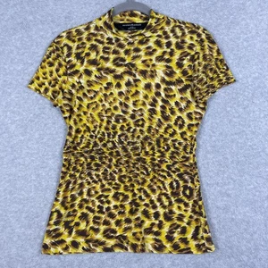 Norma Kamali Animal Print Sheer Top Womens Size M Mob Wife Dopamine Clubwear - Picture 1 of 8