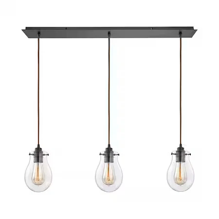 Mini colgante lineal de 3 luces Jaelyn ELK LIGHTING 31934/3LP en bronce frotado con aceite Foto 1 de 1