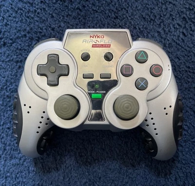 Playstation 2 PS2 Nyko Air Flo W Fans Wireless Controller Silver - Image 1 of 4