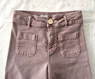 Pantalones de mezclilla rectos marinos de cintura alta de Zara para niñas en rosa polvoriento talla 13-14 nuevos sin etiquetas Foto 1 de 4