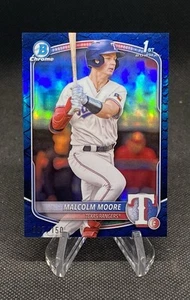 Malcolm Moore 2025 Bowman Chrome Blue Reptilian Refractor /150 Texas Rangers - Bild 1 von 1
