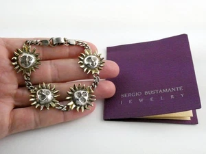 Sergio Bustamante Sterling Silver and 18k Gold Plated Sun Bracelet w Certificate - Picture 1 of 23