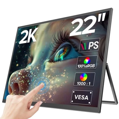 22" Touchscreen Portable Monitor 2K USB-C IPS HDMI Laptop Extend Screen Monitor - Image 1 of 4