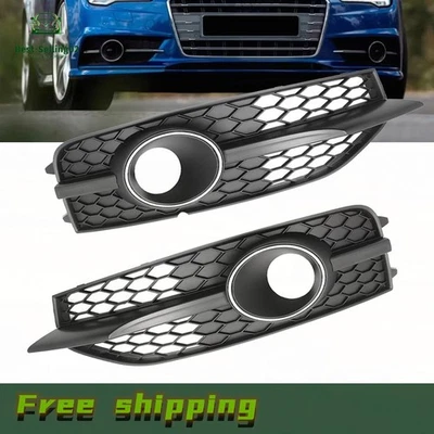 Cubierta de rejilla de luz antiniebla inferior del parachoques delantero para Audi A7 S-Line S7 2012-2015 negra Foto 1 de 4